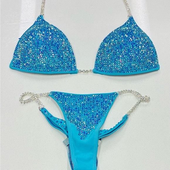 Goddess Blue Rhinestone Bikini - Picture 2 of 2